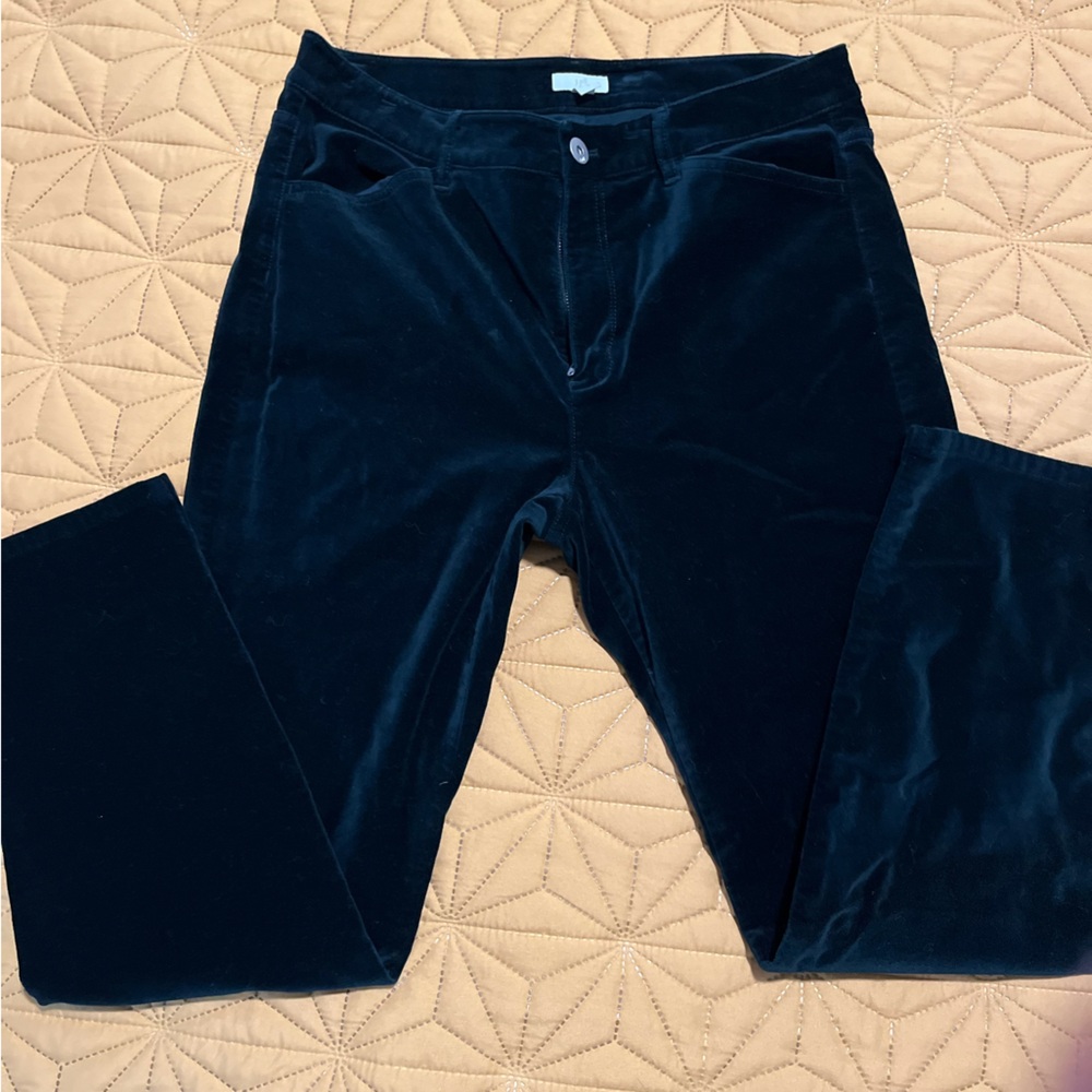 J. Jill Straight velour/corduroy Pants - Deep Teal